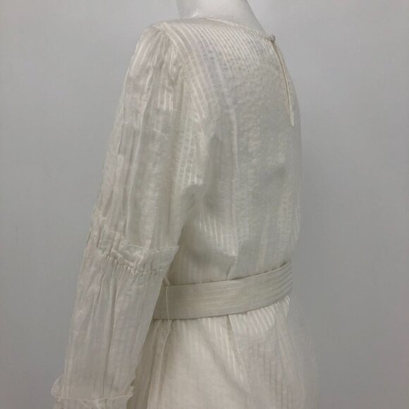 CAMI NYC Shawn White Belted Cotton and Silk Jacquard tiered sleeve mini dress SP - Picture 9 of 16